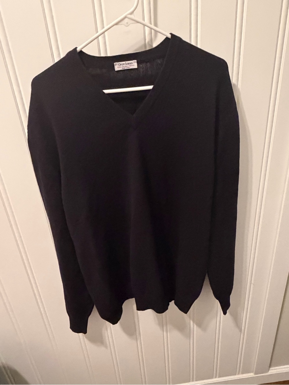 Gran Sasso Men's V-Neck Sweater SZ 54 Merino Wool Cashmere Blend Made In Italy